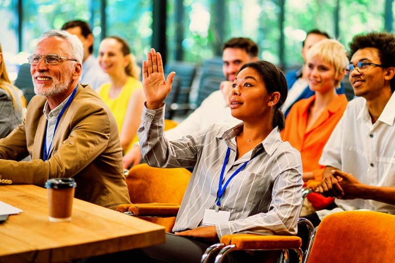 Audience taking part in a live event